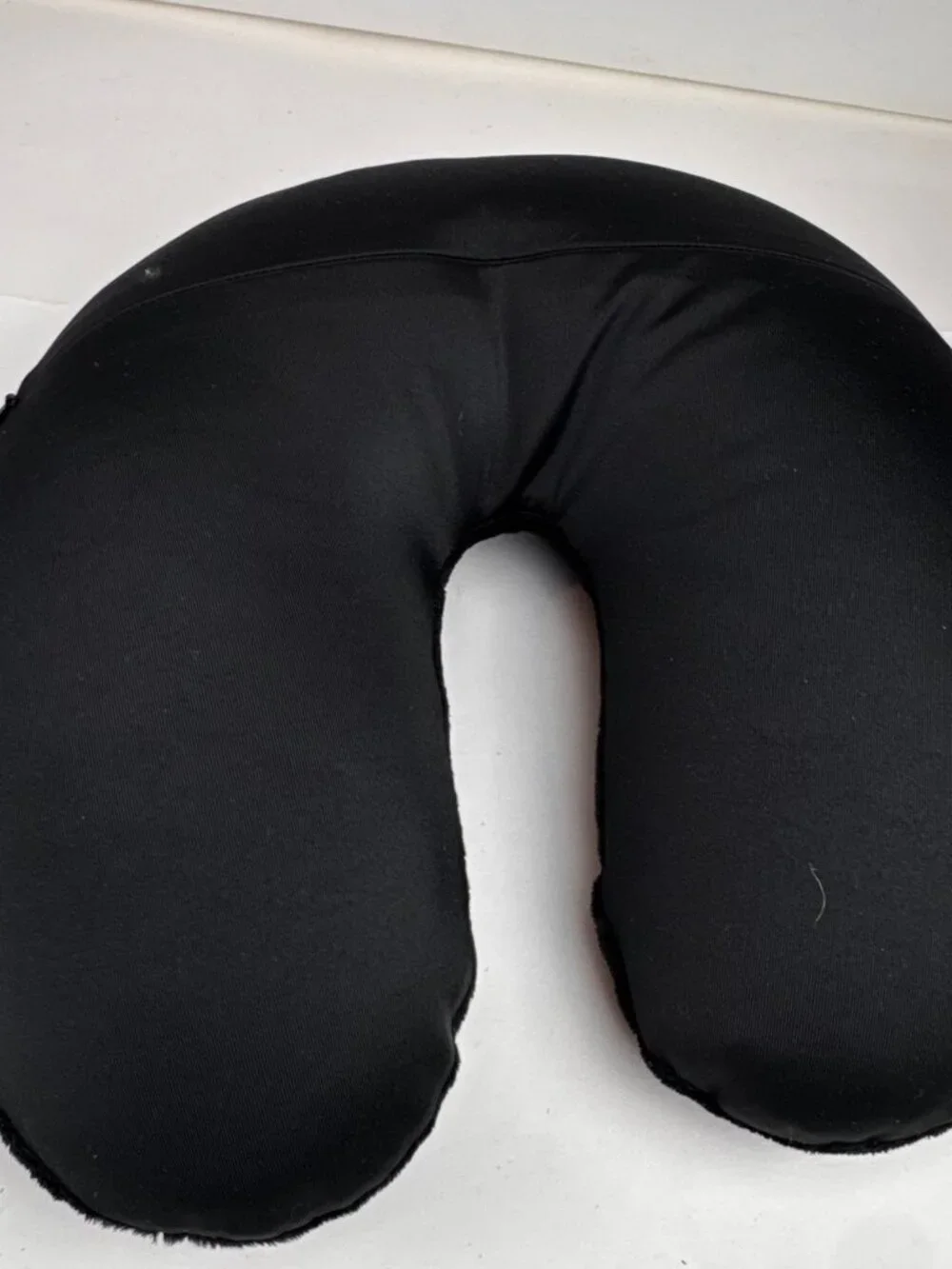 Black Travel Neck Pillow Memory Foam U-Shaped Flight Support Removable Cover